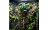 Realistic Design Artificial Grass Ball Hideout Provides Shelter Hanging Amphibian Hide Spherical Bird Nest for Reptiles, Terrarium, Vivarium