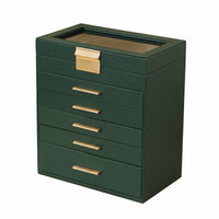 Multi-Layer Jewelry Organizer Rectangular Drawer Jewelry Box Flat Dresser Surface Storage