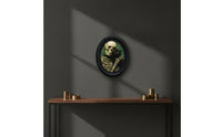 Oval Picture Frame Black Picture Frame with Insert Wooden for Halloween, Creepy Dwelling