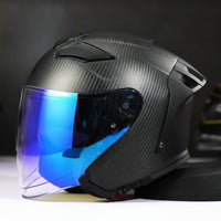 Helmet with Face Visor Aerodynamic Three-Quarter Helmet Lightweight Double Visor for Motorcyclists, Motorcycle Riding, Commuting