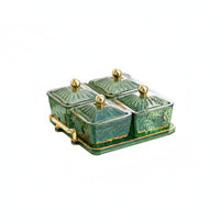 Relish Tray with Individual Containers Easy Carry Handles for Entertaining