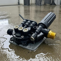 Multiple Connection Ports 12 Mm Stem-Clamp Pump Head Threaded Metal Outlet Pressure-Regulating Pump Head Adjustment Knob Car Washer Part Mounting Ears