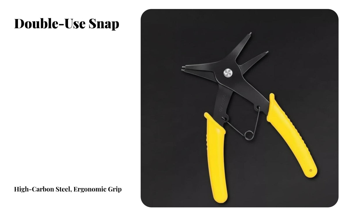 2 in 1 Design Internal External Retaining Loop Pliers Industrial Grade Circlip Pliers Carbon Steel for Mechanics, DIY Enthusiasts, Workshop