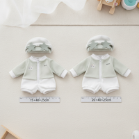Cotton Doll Clothes Set for 40cm Plush Dolls, Sitting Pose Outfits with Pants and Hat