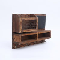 Wall Decor for Bedroom with Wooden Shelf Unit, Kitchen Shelves for Mail and Key Storage, Modern for and for Room