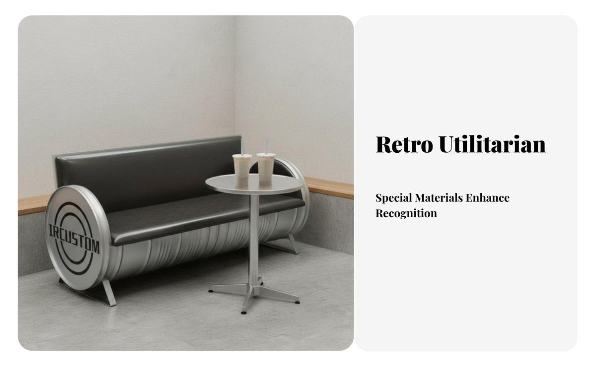 factory-inspired design Booth, Table, and Chairs Combo Retro Design Banquette Seating Group Commercial Grade Dining Furniture Space-Saving for Restaurant Owners, Apartment Dwellers, Homeowners, Cafe, Bar, Small Spaces, Kitchen