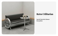factory-inspired design Booth, Table, and Chairs Combo Retro Design Banquette Seating Group Commercial Grade Dining Furniture Space-Saving for Restaurant Owners, Apartment Dwellers, Homeowners, Cafe, Bar, Small Spaces, Kitchen