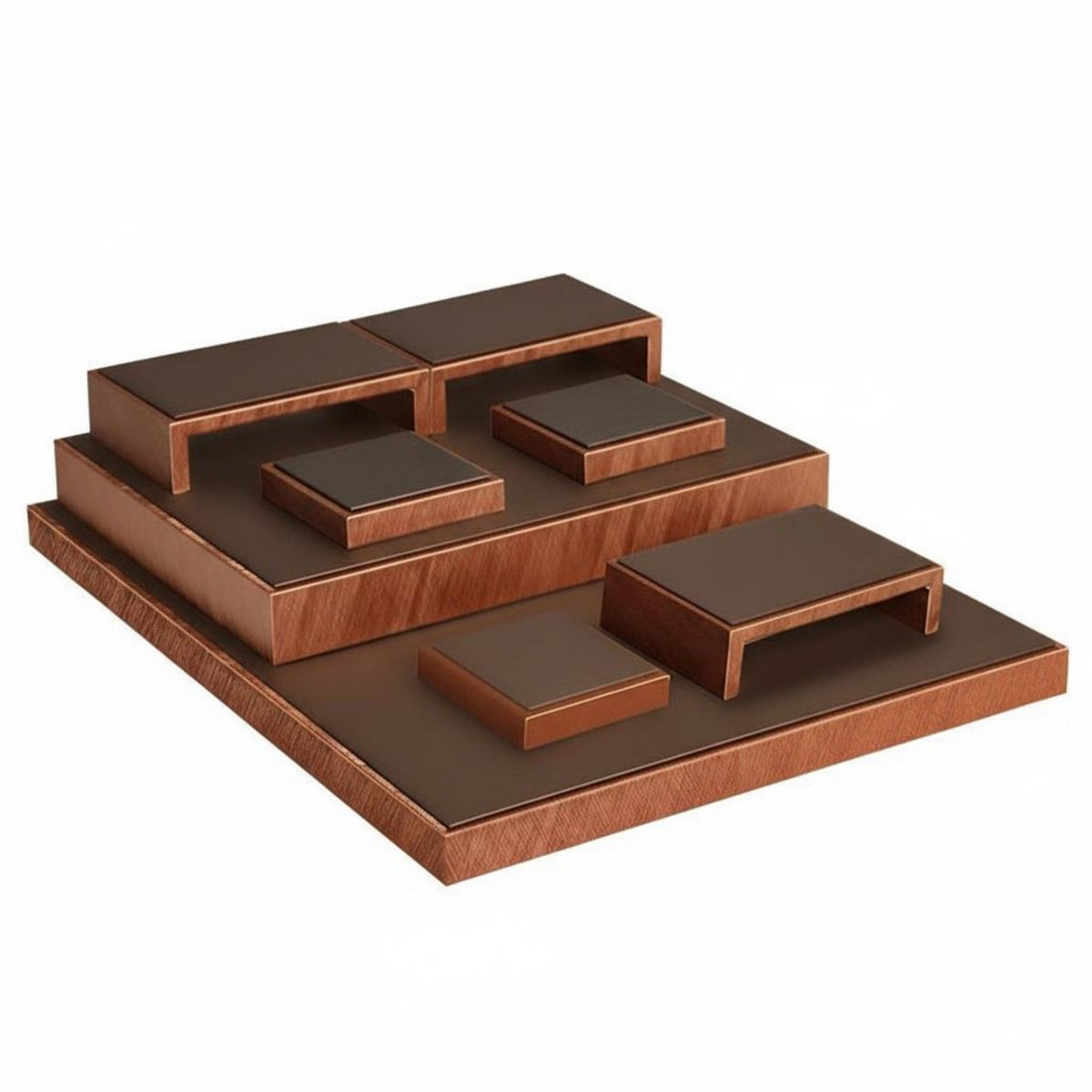 Bracelet Display Stand Velvet Finish Multi-Tier Bracelet Stand Leatherette Surface Tabletop Jewelry Display for Live Streamers