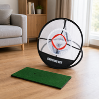 Golf Practice Net, 30cm Three-Layer Golf Chipping Net for Garden, Portable Indoor Outdoor Golf Net and Mat Set