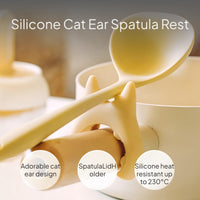 Silicone Cat Ear Pot Spoon Holder Multifunction Kitchen Rack
