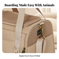Breathable Mesh panels Soft-Sided Airline kennel Removable cleanable Mat Soft-Sided Pet kennel foldable Design pet Transport Bag Safety Leash fastener for Cat Owners, Travelers, Air Travel, veterinary clinic Visits, Vacations, Car Trips