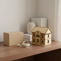 1/72 Scale European Design Building Model Handmade Gift Two-Story Headquarters Building Model Decorative Item DIY Wooden House set for Diorama