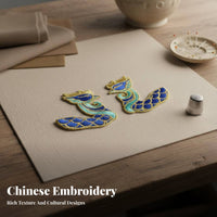 Gold Thread Embellishment Chinese Traditional Headdress Applique Phoenix Crown Embroidery Embellishment Set