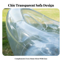 Transparent Inflatable Sofa Trendy Transparent Inflatable Chair Quick Inflation Clear Inflatable Chair for Young Adults, Teens, Dorm Room, Parties