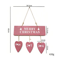 Easy to Hang Christmas Wall Sign Romantic Hanging Plaque with Hearts Warm Wooden Heart Sign Rustic for Homeowners