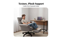 Comfortable Upholstered rotating Chair Soft Upholstery Upholstered Rolling Seat Modern Design Office Furniture Ergonomic spine supportrest for Students, Home Workers, Makeup Users, Dormitory, Bedroom, Study Room, Vanity Area