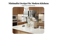 Space Saver Expandable Microwave Oven Rack Multifunctional Adjustable Countertop Storage Shelf Non-Slip Feet Expandable Microwave Stand Heavy Duty for Home Cooks, Homeowners, Students, Small Apartments, Pantry, Coffee Bar, Office