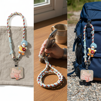 Hand-Woven Duck Phone Lanyard with Keychain, Adjustable Crossbody Strap