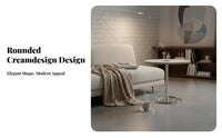 Cream and fashion circular table with Transparent Legs Rounded Edges Living Room Furniture Modern Design Space-Saving Look for Apartment Dwellers, Interior Decorators, Office Managers, Small areas, Lounge Area, Bedroom