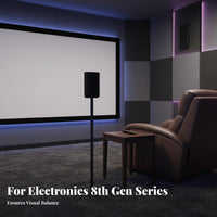 Hidden Cable Management Surround Speaker Stand Heavy-Duty Steel Construction Surround Sound Speaker Stand Stable Base Audio Accessory Patented Design for Home Theater, Living Room