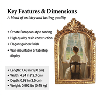 Vintage Resin Picture Frame Retro Floral, Antique Gold Rectangle Photo Frame, Ornate Wedding Photo Frame, Baroque Photo Frame Oval Picture Frame