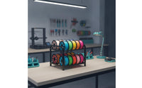 Large Capacity 3D Printer Filament Storage Rack Desktop 2-Tier Filament Storage Rack Open-Frame 2-Tier Metal Spool Holder Compact for Makers
