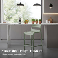 Indoor & Outdoor Use Plastic Bar Stool with Backrest Long-Lasting Modern Bar Stool Wear-Resistant Minimalist High Chair Sturdy Construction for Cafe Owners, Homeowners, Adults, Patio, Restaurant, Home