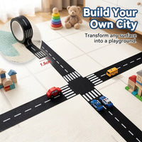 DIY Road Tape, Removable Washi for Creative Play, Educational Floor Sticker for Children, Repositionable Railway