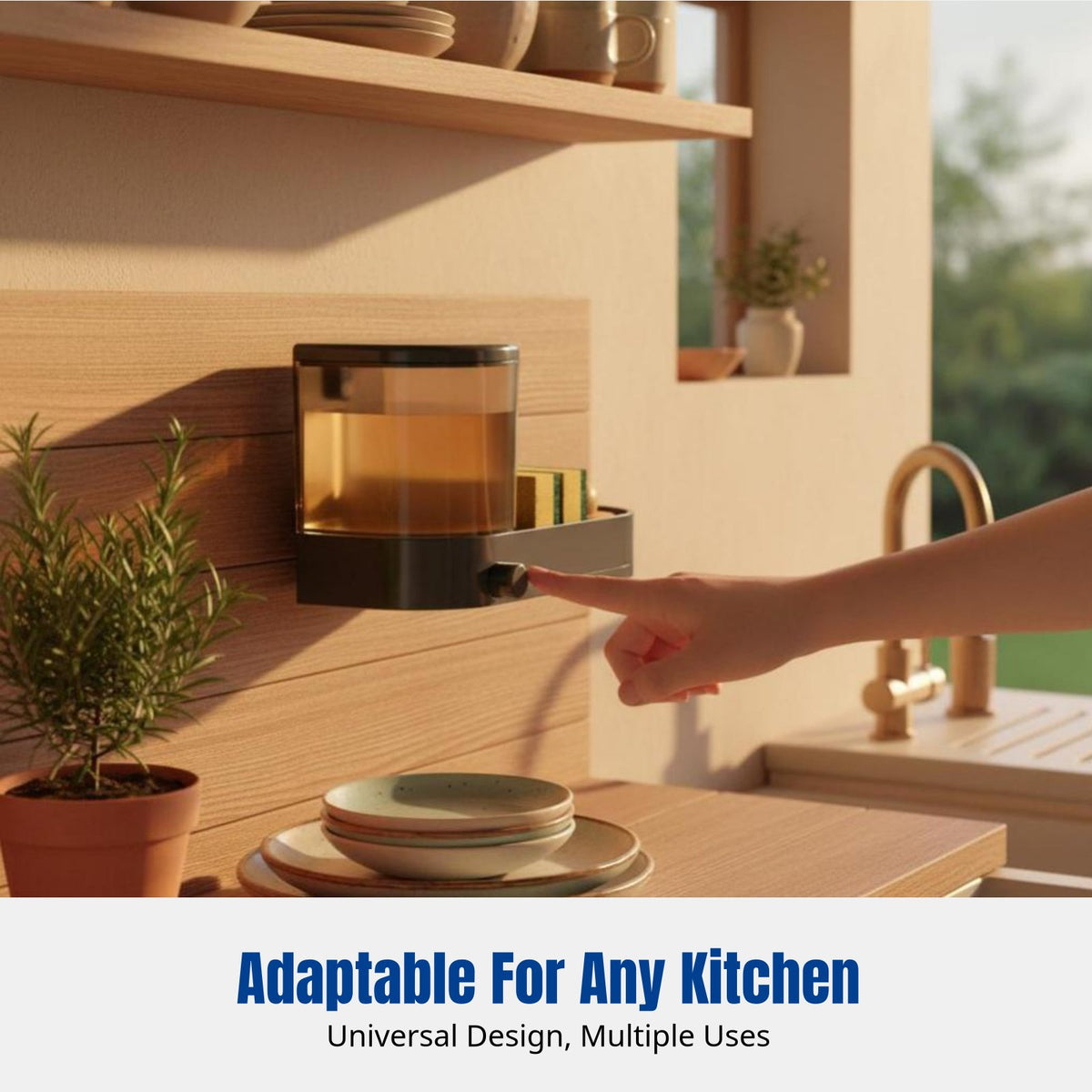 Wall-Mounted Soap Dispenser, Kitchen Liquid Pump, Universal Refillable Bottle, Space-Saving Design