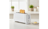 Stainless Steel Long-Slot Toaster 6 Settings 2-Slice Toaster Automatic Lift up Appliance Compact for Students