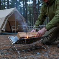 Folding Stainless Fire-and-Steel Bowl Stable Portable Fire Bowl Grill Heat-Resistant Folding Campfire Grill