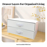 Retro Design Desktop Drawer Organizer Multi-Purpose Tabletop Drawer Unit Space-Saving Small Storage Drawers Sturdy Construction for Students, Adults, Crafters, Study Room, Entryway, Bookshelf, Bedroom