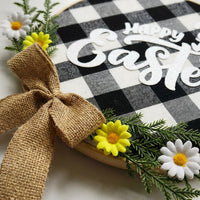 Easter Wreath Front Door Wreath Rustic Hoop Door Ornament for Easter, Home, Entryway, Holidays