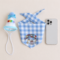 Dog Costume Festive Set, 4-piece Dog Bandana & Hat for Birthday, Polka Dot Dog Bandana for Photoshoots, British Style