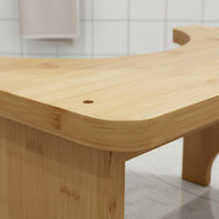 Bamboo Toilet Stool Moisture-Resistant Bathroom Poop Stool Toilet Footrest Strong Load-Bearing Space-Saving