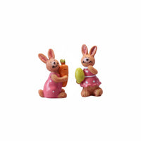 Cute Resin Rabbit Craft Cartoon Design Mini Resin Bunny Long-Lasting Easter Bunny Ornament Waterproof for Micro Landscape