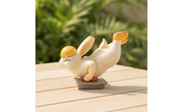 Playful Rabbit Figurine with Base Cute Rabbit Figurine Charming Bunny Statue Polished for Desk, Dashboard