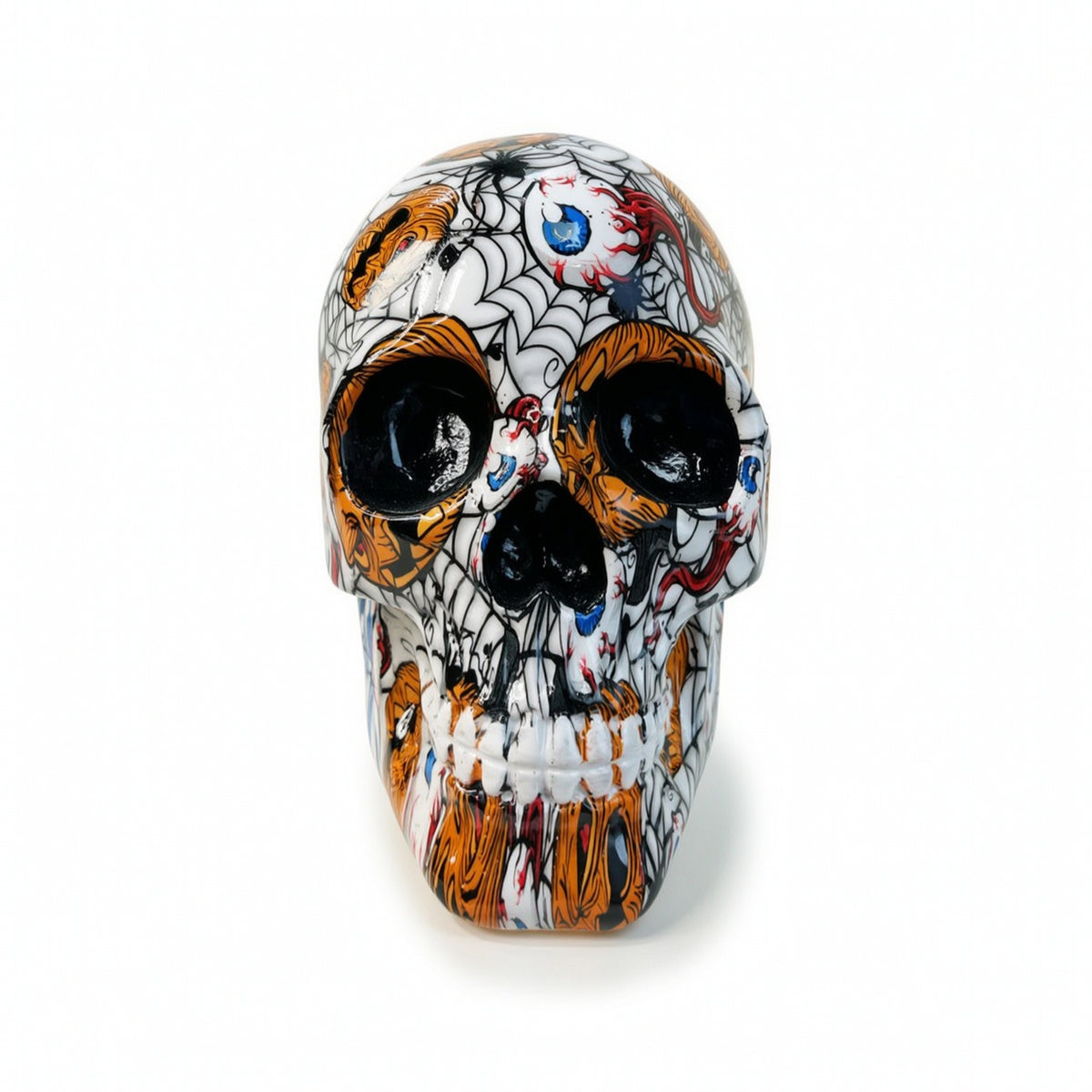 Skull Figurine Tabletop Skull Statue Sculpture Gothic Decor Spooky for Goths, Halloween, Mantel Displays