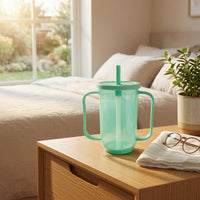 Handled Nursing Cup Translucent Straw Cup Covered Lid Infant Drinkware for Infants, Young Children