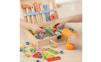 Wooden Toy Educational Wooden Tool Set with Case Portable Toy Tool Kit for Classroom