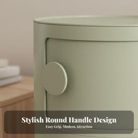 Round Storage Cabinet Space-Saving Cylindrical Bedside Table Small Stylish Storage Cabinet Multifunctional for Dorm Room
