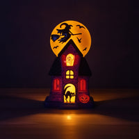 Lighted Haunted House Spooky Lighted Blow Form Decoration Festive for Entryway