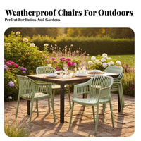Long-lasting Stackable Slattedrear Chair Easy to Clean outsidedoor Furniture Weather-Resistant Dining Seat Modern Design for Restaurant Owners, Homeowners, Families, Porch, Balcony, waterside, Kitchen