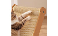 Scratch-Resistant Cat Scratcher Lounge Chair All-Season Use Cat Lounger Scratcher 2-in-1 Design Pet Furniture Stable and Sturdy for Large Cats, Living Room