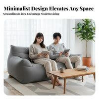 Nordic Design Large Rectangular Lounger 2-Seater Bean Bag Soft and Skingentle Floor Sofa Breathable Fabric for partners, Apartment Dwellers, Young Adults, Living Room, Balcony, Bedroom, Playroom