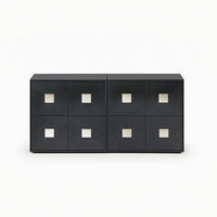 2 Pieces Storage Cabinet Retro Wooden Cabinet Stackable Credenza for Living Room, Bedroom