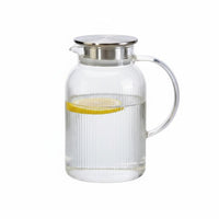 Large Capacity Glass Pitcher with Lid Easy to Clean Borosilicate Glass Carafe Fridge Safe for Families, Hosts, Refrigerator, Kitchen, Office
