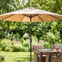 Patio Umbrella with Base Round Outdoor Umbrella with Base Manual Open for Homeowners, Cafe Owners, Backyard, Garden, Poolside