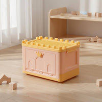 Kids Toy Storage Box Large Capacity Front Opening Toy Bin Dustproof Lid Foldable Kids Organizer for Young Children, Playroom, Nursery