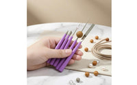 5 Pieces Assorted Tip Shapes Diamond Needle Files Metal Abrasive End Jewelry Needle Files Small-Precision Filing Diamond File Set Violet Handle